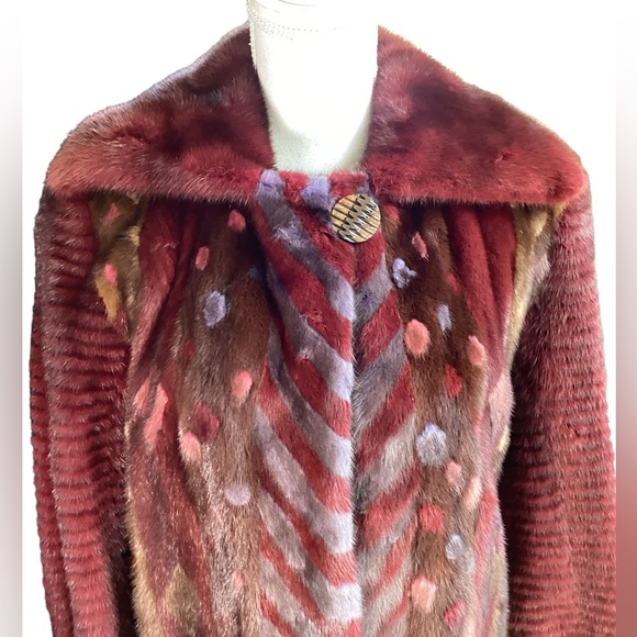 Multi Color Multi Patterned Mink Coat (fc) - Picture 12 of 17